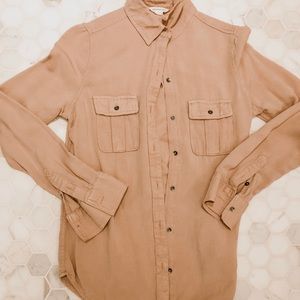 Blush pink soft button down